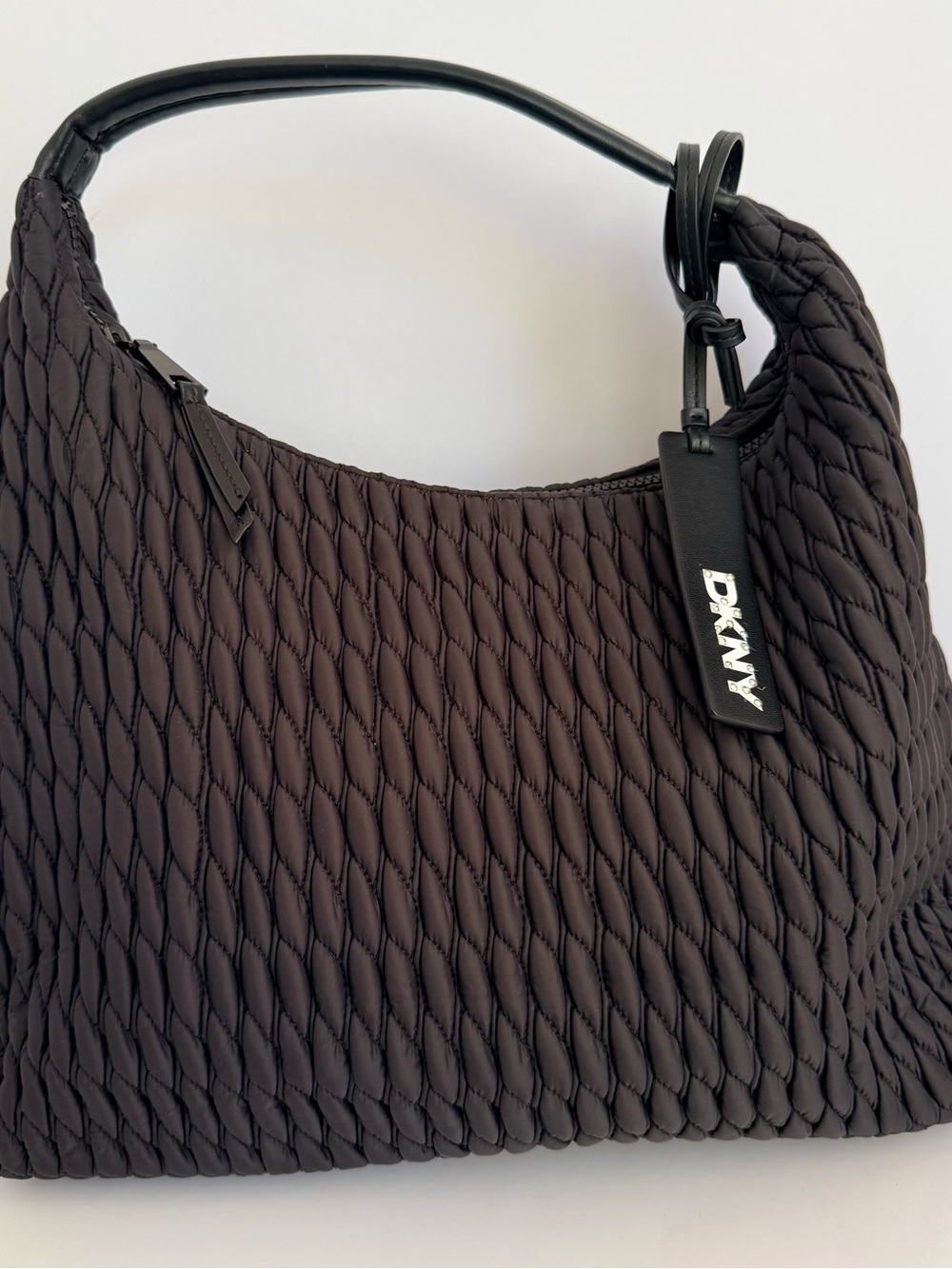 DKNY Black Quilted Hobo Shoulder Bag